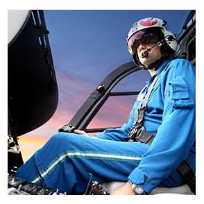 Pilot operating FlightCare Helicopter