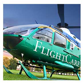 FlightCare helicopter on ground
