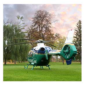 FlightCare helicopter on ground