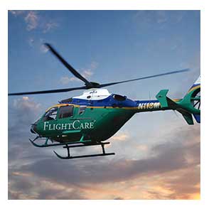 FlightCare helicopter in flight